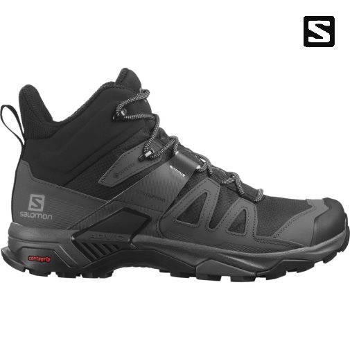 Black Salomon X Ultra 4 Mid GTX Men's Hiking Boots | PH 36849J